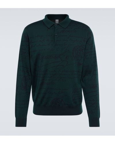 Berluti Scritto Wool Polo Shirt - Green