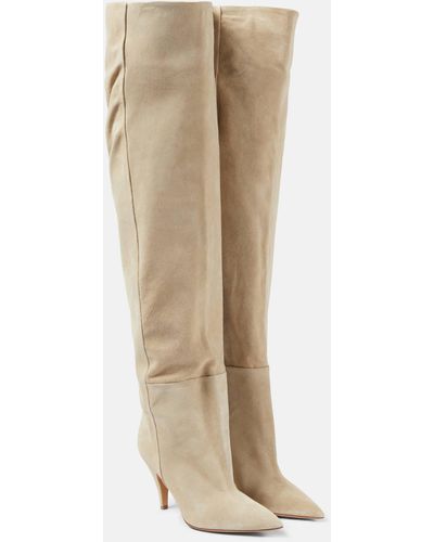 Khaite River Suede Knee-high Boots - Natural