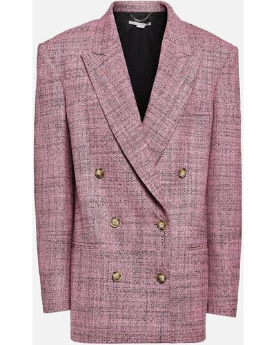 Stella McCartney Double-breasted Wool Blazer - Purple