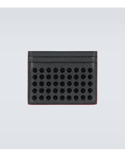 Christian Louboutin Kios Studded Leather Card Holder - Black