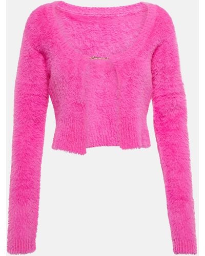 Jacquemus La Maille Neve Cropped Cardigan - Pink