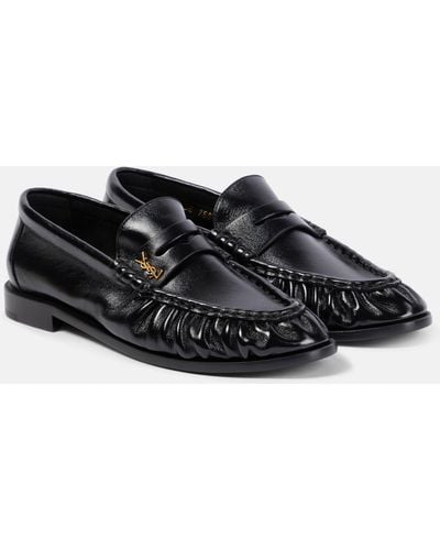 Saint Laurent Leather Loafers - Black