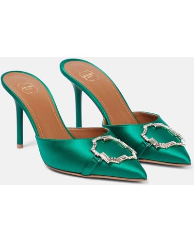 Malone Souliers Missy 85 Embellished Mules - Green