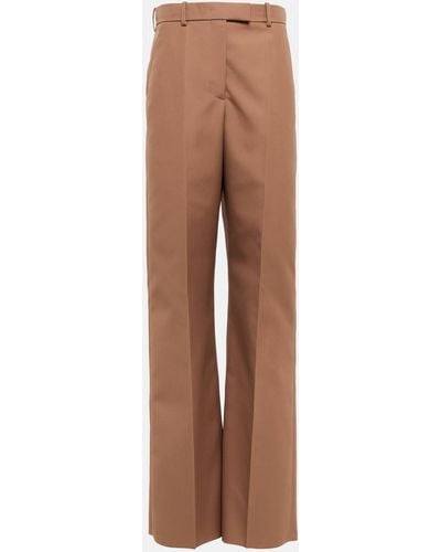 Valentino High-rise Wide-leg Pants - Brown
