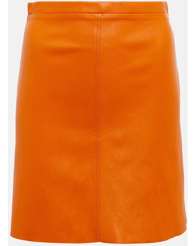 Stouls Lucie 22 Leather Miniskirt - Orange