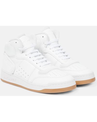 Saint Laurent Sl/80 Leather High-top Sneakers - White