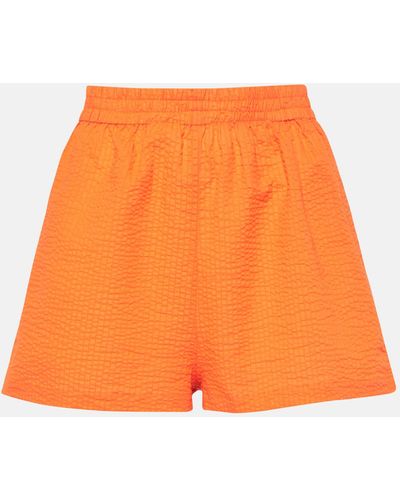 JADE Swim Mika Sheer Cotton Shorts - Orange