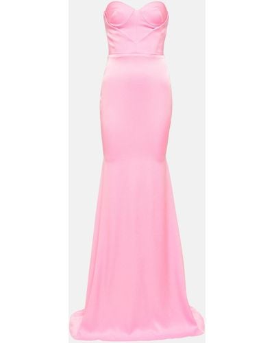 Alex Perry Barkley Strapless Satin Crepe Gown - Pink