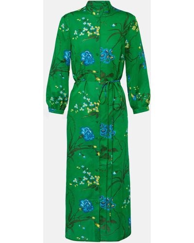 Erdem Cotton-blend Shirt Dress - Green