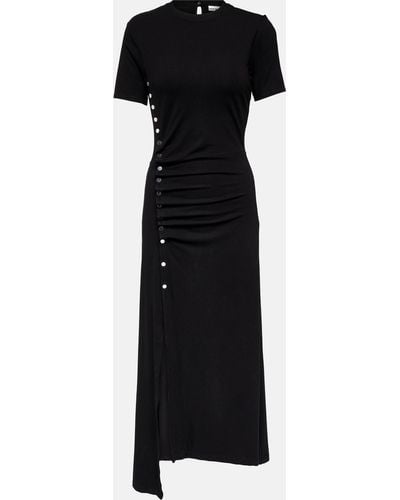 Rabanne Pleated Jersey Maxi Dress - Black