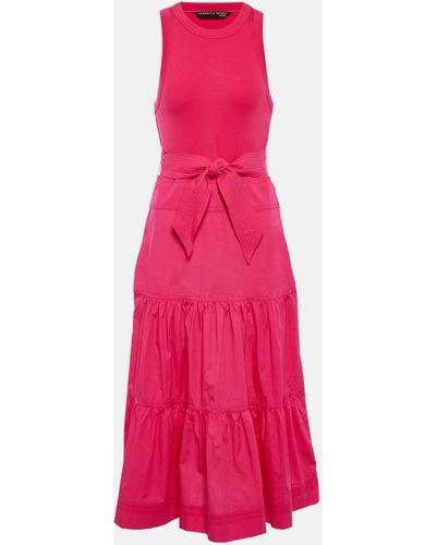 Veronica Beard Austyn Tiered Midi Dress - Pink