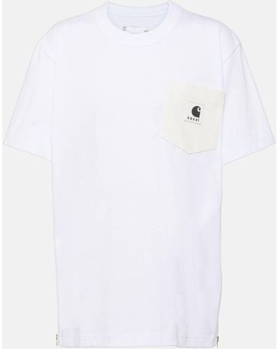 Sacai X Carhartt Cotton Jersey T-shirt - White