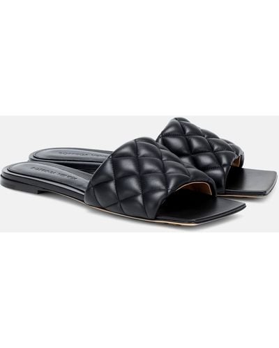 Bottega Veneta Padded Leather Sandals - Black