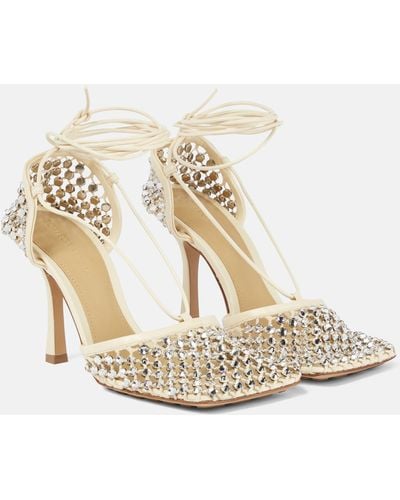 Bottega Veneta Sparkle Stretch Embellished Sandals - Metallic