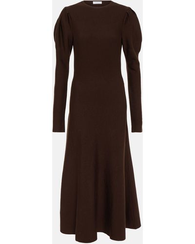 Gabriela Hearst Hannah Virgin Wool Midi Dress - Brown