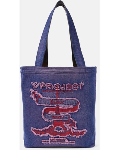 Y. Project Paris' Best Denim Tote Bag - Purple