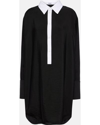 Loewe Twill Shirt Dress - Black