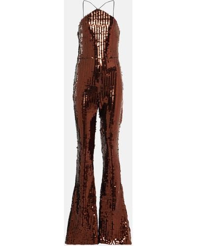 ‎Taller Marmo Jagger Sequined Flared Jumpsuit - Brown