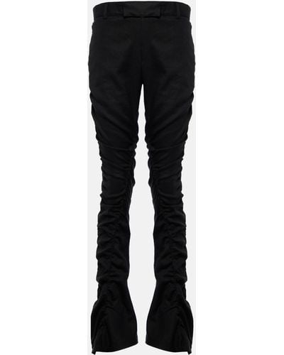 Acne Studios Mid-rise Linen-blend Flared Pants - Black