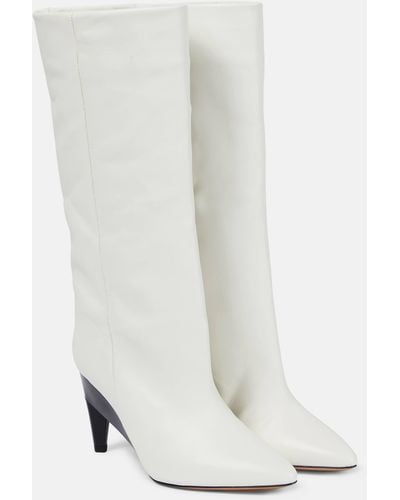 Isabel Marant Liesel Leather Knee-high Boots - White