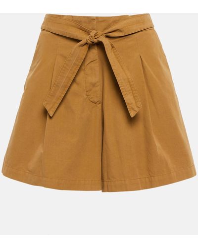 A.P.C. Belted High-rise Cotton Shorts - Natural