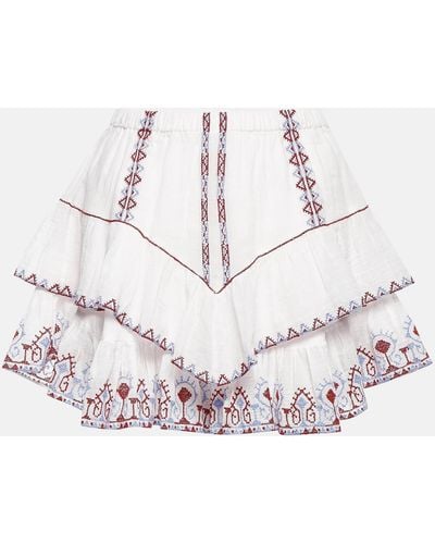 Isabel Marant Jocadia Embroidered Cotton Shorts - White