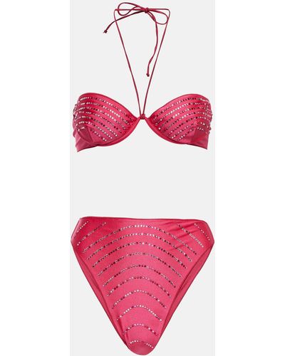 Oséree Gem Embellished Bikini Set - Pink