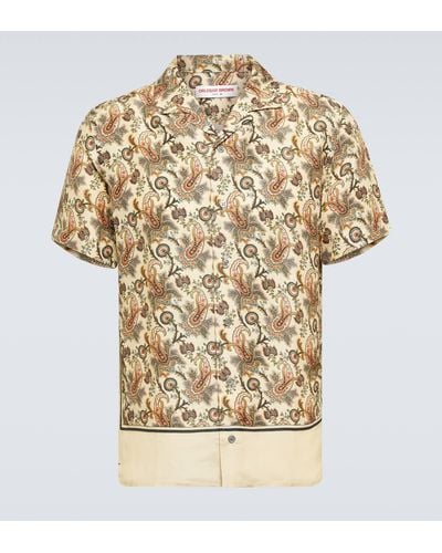 Orlebar Brown Hibbert Printed Bowling Shirt - Natural