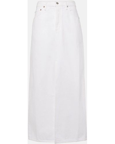 Agolde Leif Denim Maxi Skirt - White