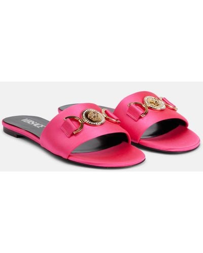 Versace La Medusa Flat Sandals - Pink