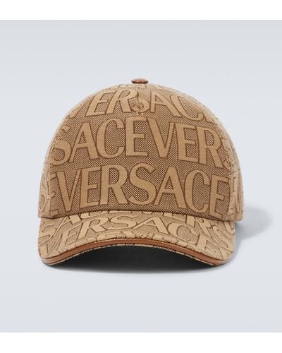 Versace Logo Cotton Canvas Baseball Cap - Natural