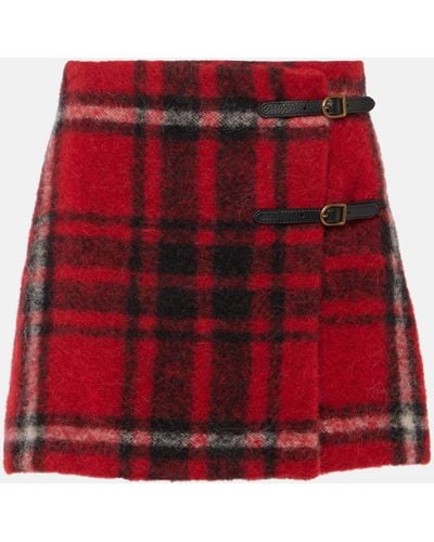 Polo Ralph Lauren Plaid Wrap Skirt - Red