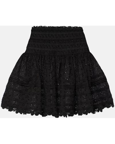 Poupette Galia Smocked Miniskirt - Black