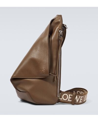 Loewe Anton Sling Leather Shoulder Bag - Brown