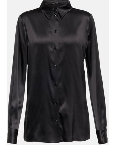 Tom Ford Silk-blend Satin Shirt - Black