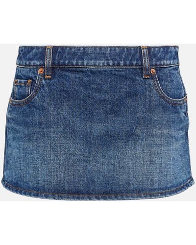 Valentino Low-rise Denim Miniskirt - Blue