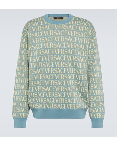 Versace Logo Cotton Sweater - Green