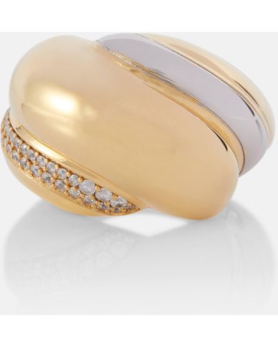 Saint Laurent Whirlwind Crystal-embellished Ring - Natural