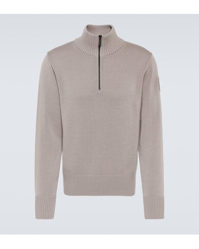 Canada Goose Rosseau Wool Half-zip Sweater - Grey