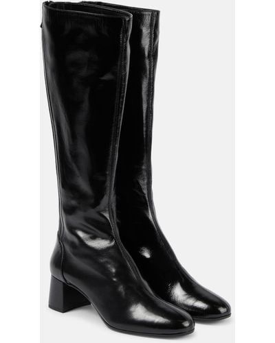 Aquazzura Saint Honore 50 Leather Knee-high Boots - Black
