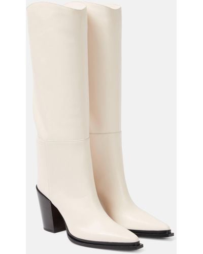 Jimmy Choo Cece 80mm Leather Boots - White
