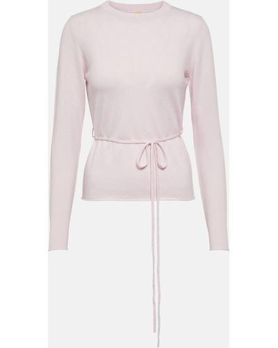 Jardin Des Orangers Belted Wool And Cashmere Sweater - Pink