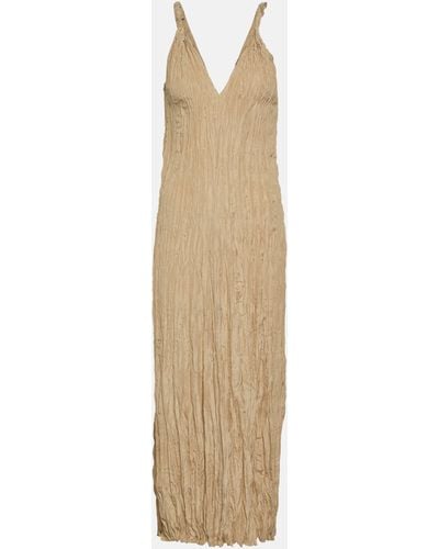 Totême Crinkled Silk Slip Dress - Natural