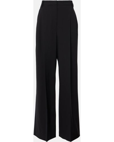 Brunello Cucinelli Wool-blend Wide-leg Pants - Black