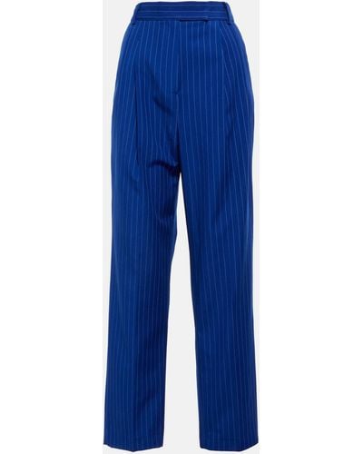 Frankie Shop Bea Striped Straight Pants - Blue