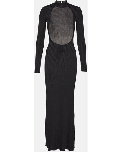 STAUD Palmira Ribbed-knit Maxi Dress - Black
