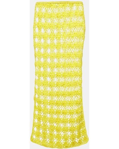 Anna Kosturova Bella Crochet Cotton Maxi Skirt - Yellow