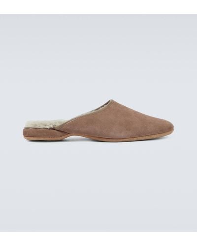 Derek Rose Crawford Suede Slippers - Brown