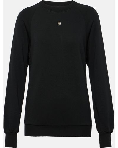 Givenchy Logo Cotton Fleece Sweatshirt - Black