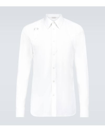 Alexander McQueen Harness Shirt In Stretch Cotton - White